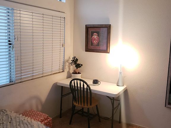 table/desk are inside the room