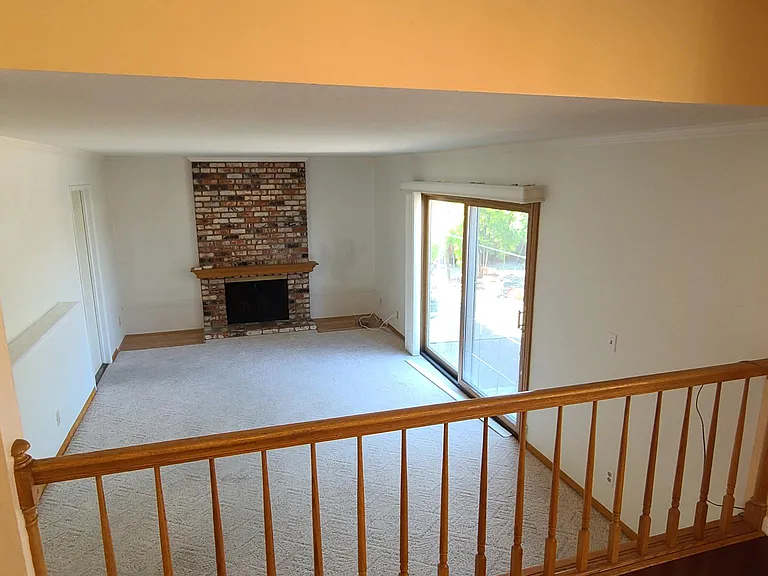 View of living or family room from kitchen dining area.
