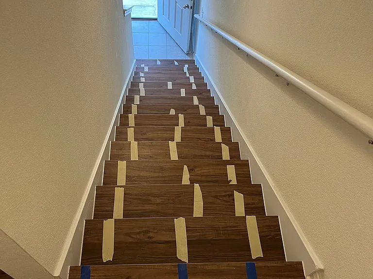 The tape is from flooring installation and has since been removed