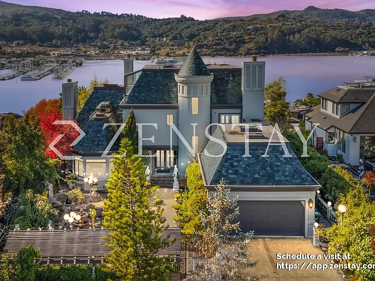 Tudor Revival Castle aerial photo