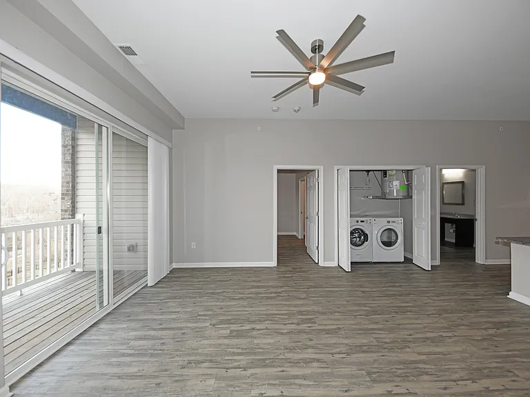 Living Room with Hardwood Style Flooring