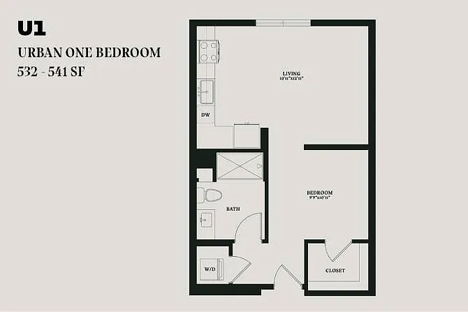 Floor plan Alba Urban One Bedroom U1