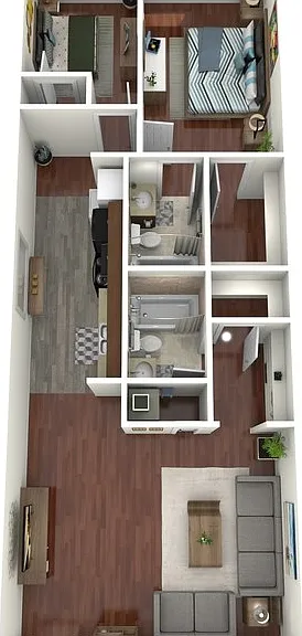2x2 (Unit A) Floorplan Diagram