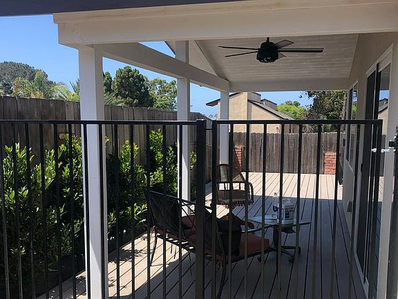 Living room deck/ Gated yard
