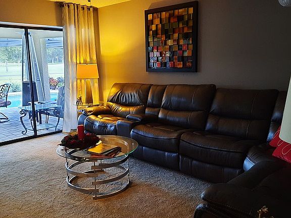Living room; doors open fully
