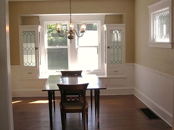 Built in china cabinets & window seat