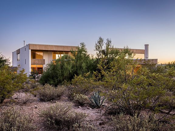 North elevation set into the desert.