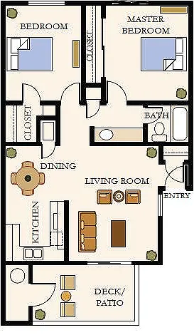 Floor plan 2x1 Redwood Remodel W/D Hook Ups