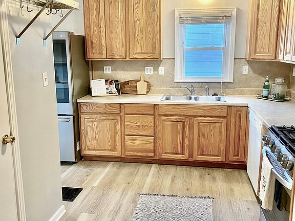 Modern kitchen with see-through refrigerator