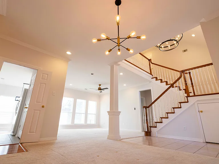 Aesthetically designed dining area. Panoramic View of the Dining, Formal Living area and the door leading to Kitchen