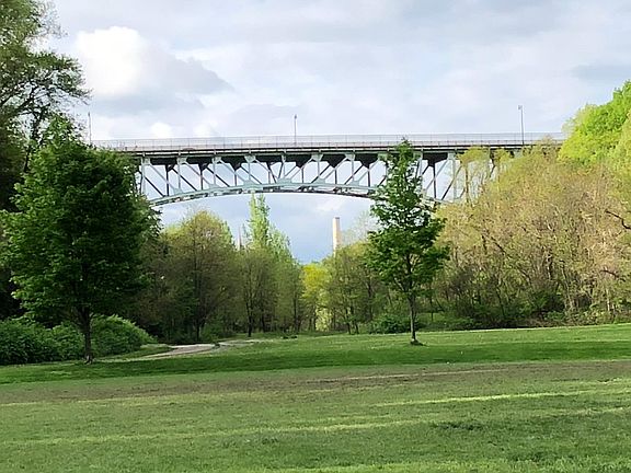 Entrance to Schenley Park and Heritage Trail, 3 minutes from the house.