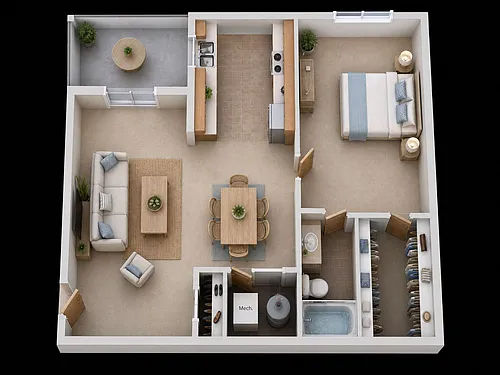 Floor plan 1X1 A