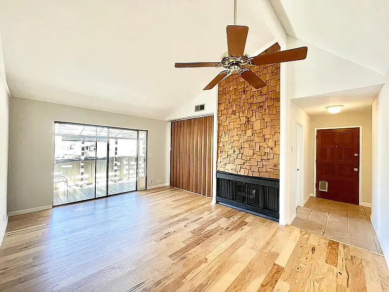 living room and fire place