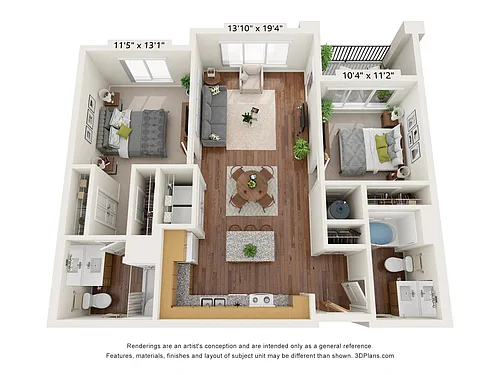 Floor plan Two Bedroom - A