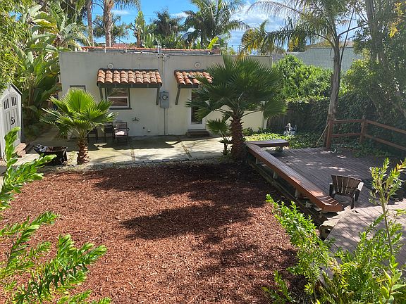 Backyard garden area