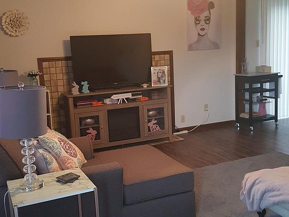 Living room with a fireplace
