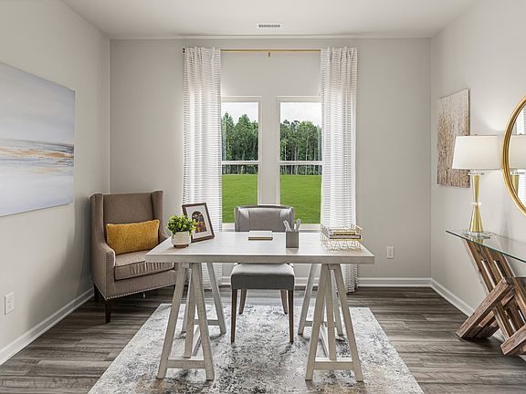 The Taylorsville floorplan as modeled at Edgewater in Wendell, NC.