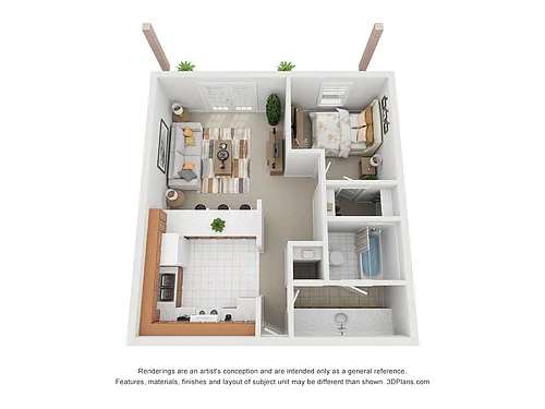 Floor plan 1 Bedroom 1 Bath