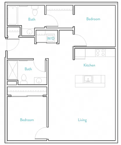 Floor plan 2 Bedroom C- Henshaw