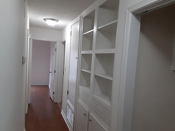 Bookshelves in hallway