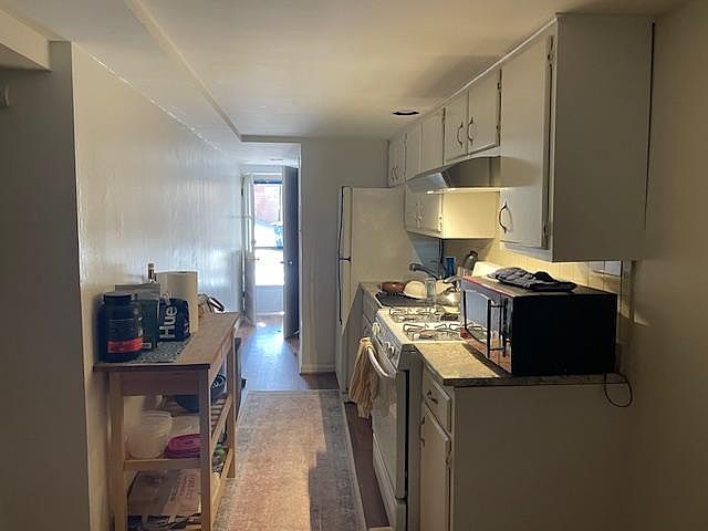 View from dining area to kitchen.