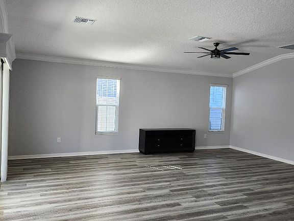 Living area view from dining room corner