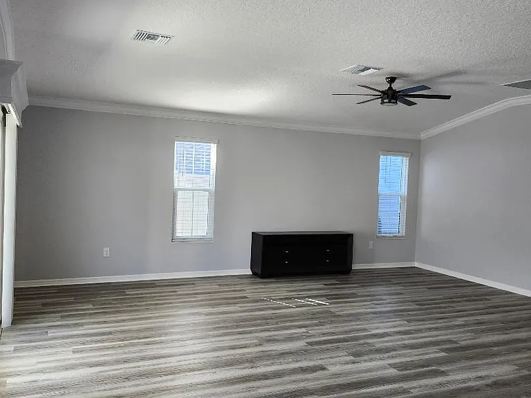 Living area view from dining room corner