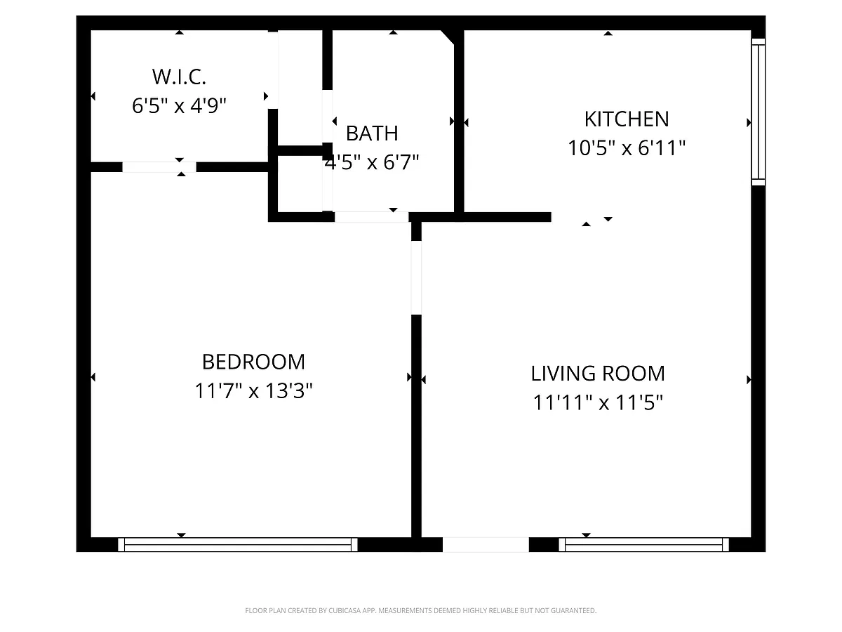 Floor plan 1 Bedroom Garden Apartment