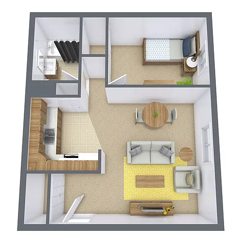 Floor plan One Bedroom 11B