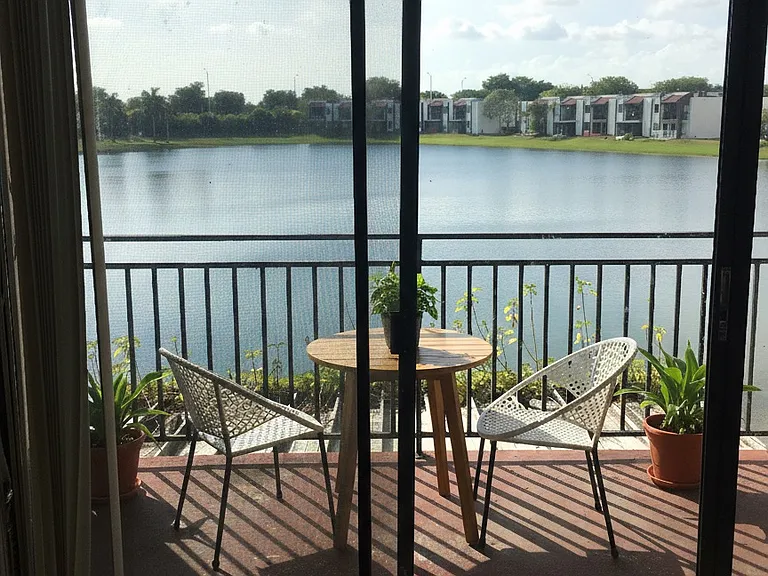 view of the lake from the apt