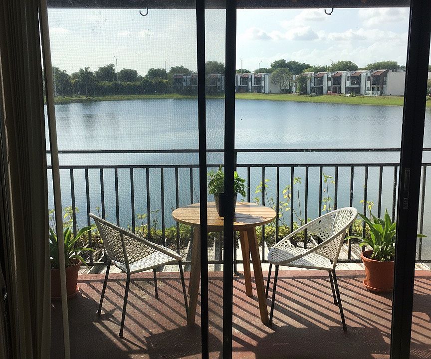 view of the lake from the apt