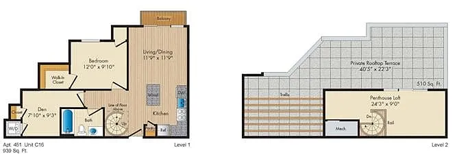 Floor plan Style C16 Penthouse Den