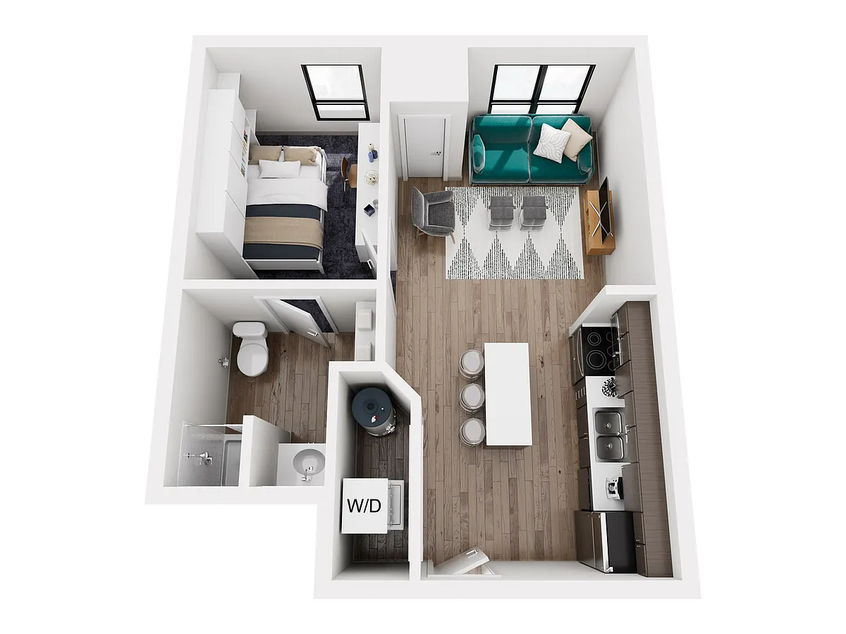 Floor plan 1 BEDROOM, 1 BATH