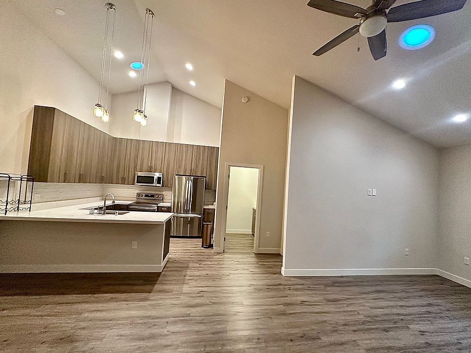 Loft kitchen with high celings