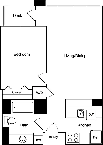 Floor plan 1 Bed 507 SE