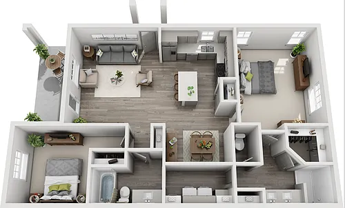 Floor plan 2 Bed/2 Bath Villa