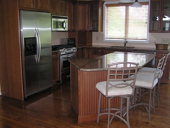Custom kitchen with granite countertops and top of the line appliances