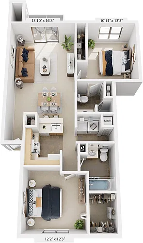 Floor plan Two Bedroom