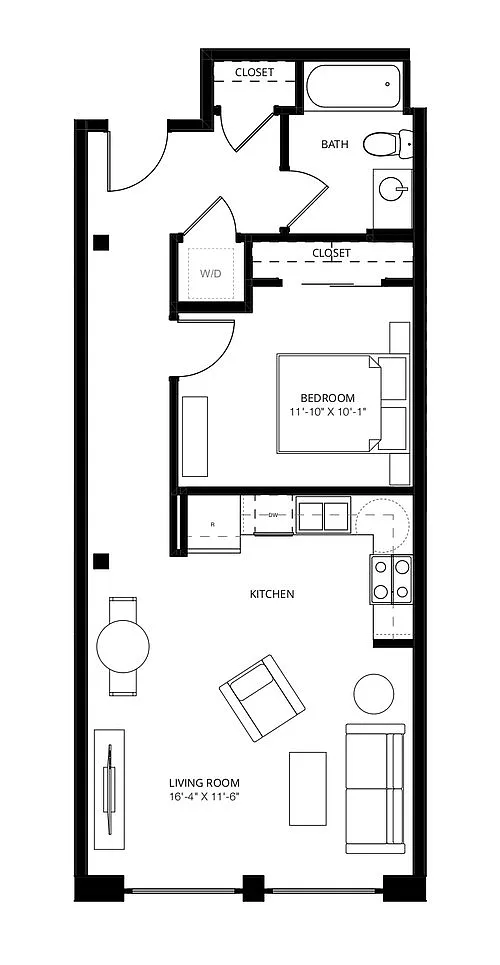 Floor plan 1 Bedroom - Floor Plans Vary