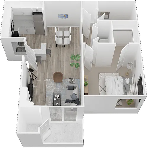 Floor plan 1 Bedroom 1 Bath