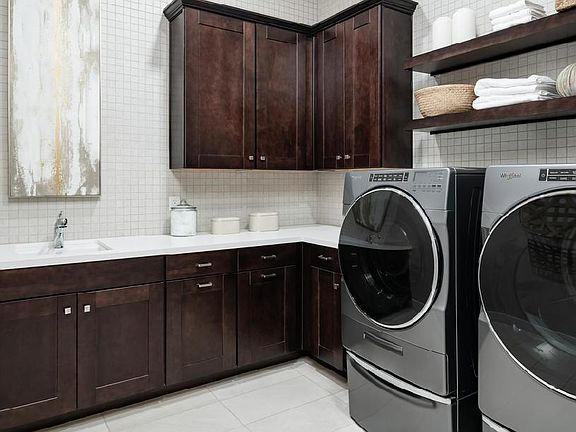 Centrally located laundry room