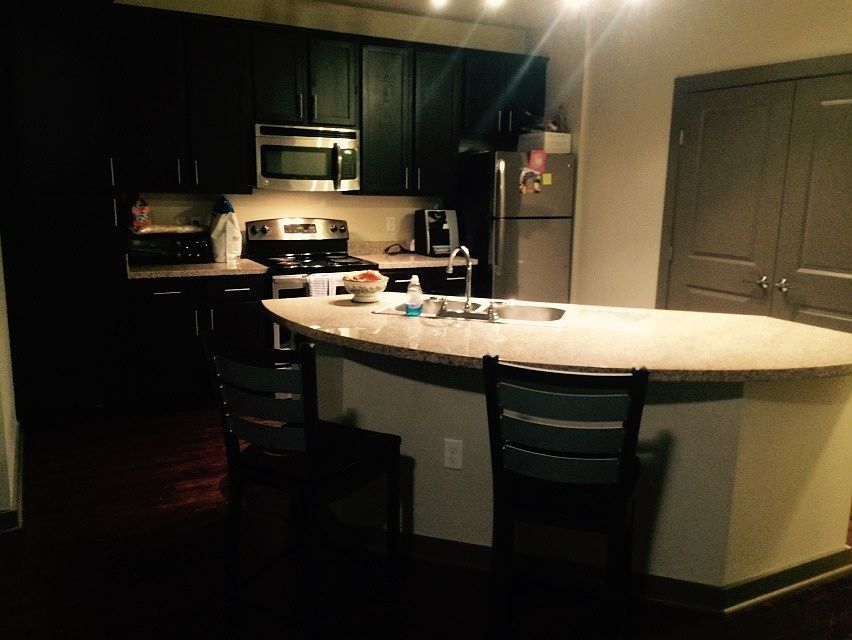 kitchen and island