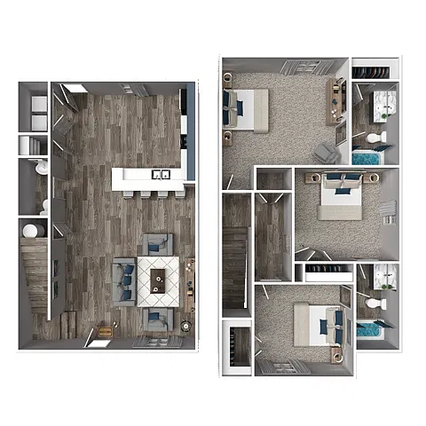 Floor plan 3 Bedroom 2.5 Bath