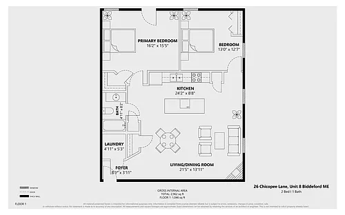 Floor plan Second Floor Back Two Bedroom