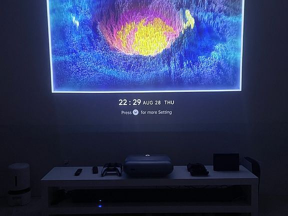 Blank wall perfect for a projector