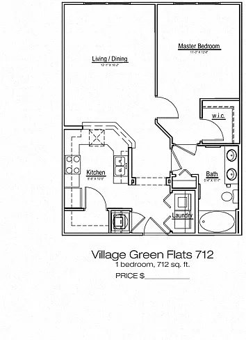 Floor plan Village Green Flats 712