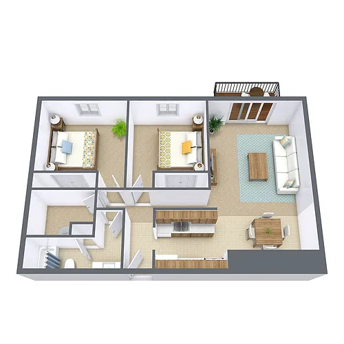Floor plan Two Bedroom 21A