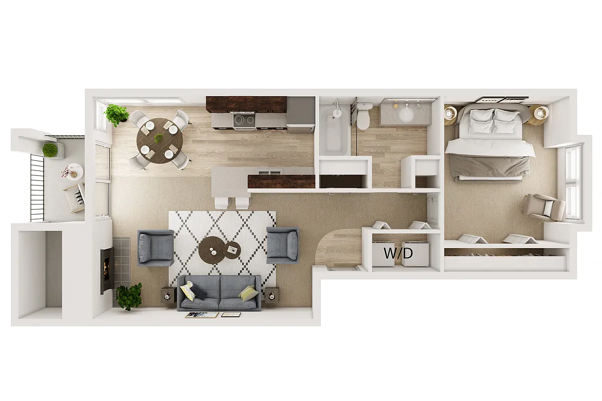 Floor plan 1 Bed 1 Bath