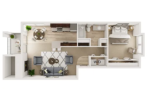 Floor plan 1 Bed 1 Bath