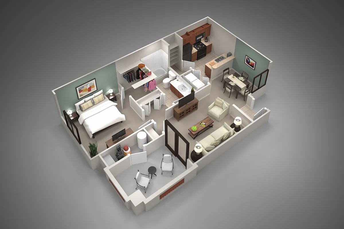 Floor plan One Bedroom/One Bath